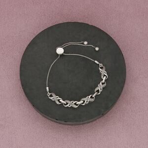 sterling silver diamond accent infinity adjustable bolo bracelet size 6.25in